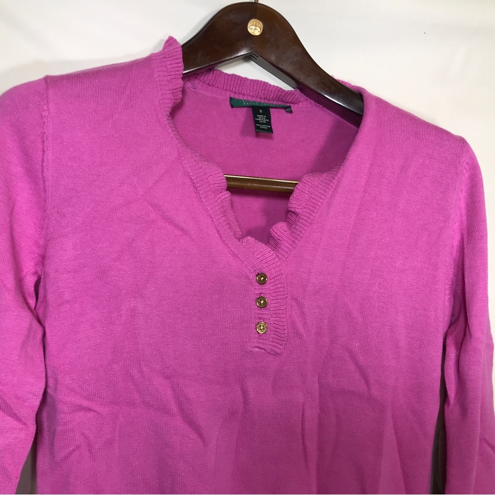 Ralph Lauren Womens Long Sleeve Pink Cotton Shirt Size Small - Picture 3 of 6